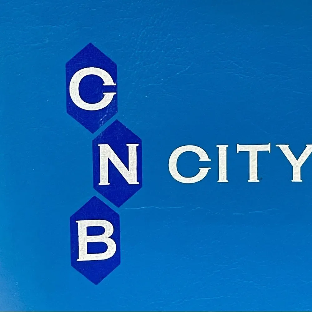 City National Bank Bank Deposit Bag CNB Miami Florida Blue Zip Close Vintage
